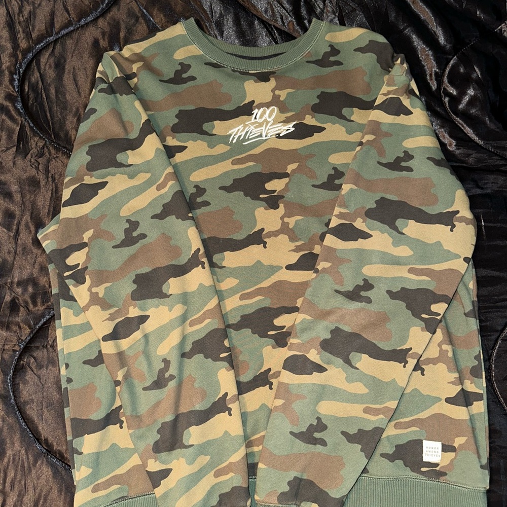 100 Thieves Camouflage Crewneck Sweater